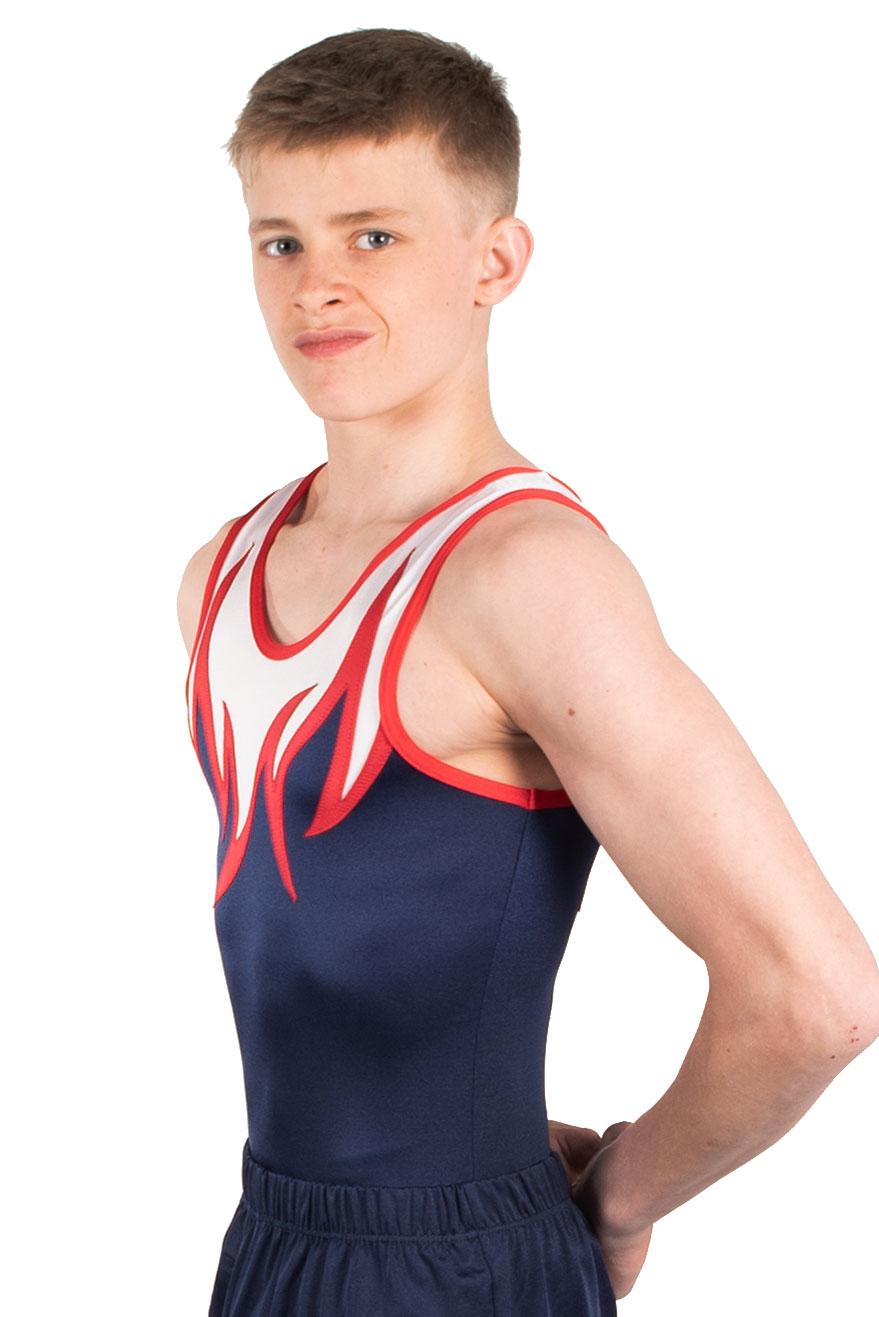 ARCHIE BV416:- Mens sleeveless leotard in Red, White and Navy - A Star ...