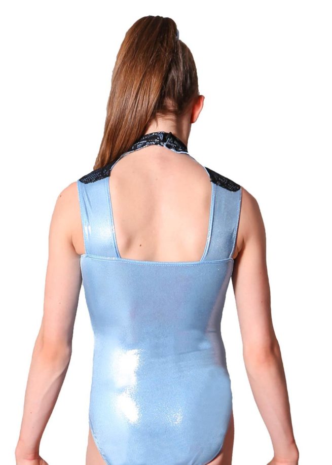 NIAMH Z73 Baby blue shimmer with lace leotard back