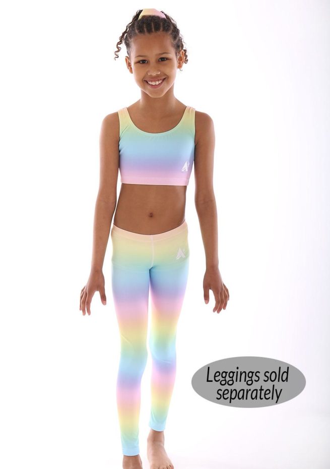 Pastel pink gym leggings and crop top set