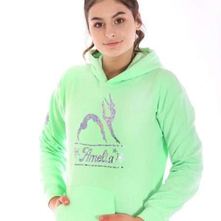 girls pastel hoodie personalised gymnastics print gifts for gymnasts