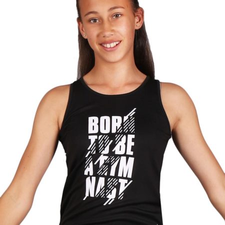ptv 01 born black girls vest with gymnastics print