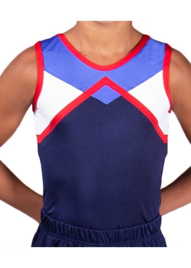 DANNY BV403 MensBoys leotard in Navy White Red and Blue