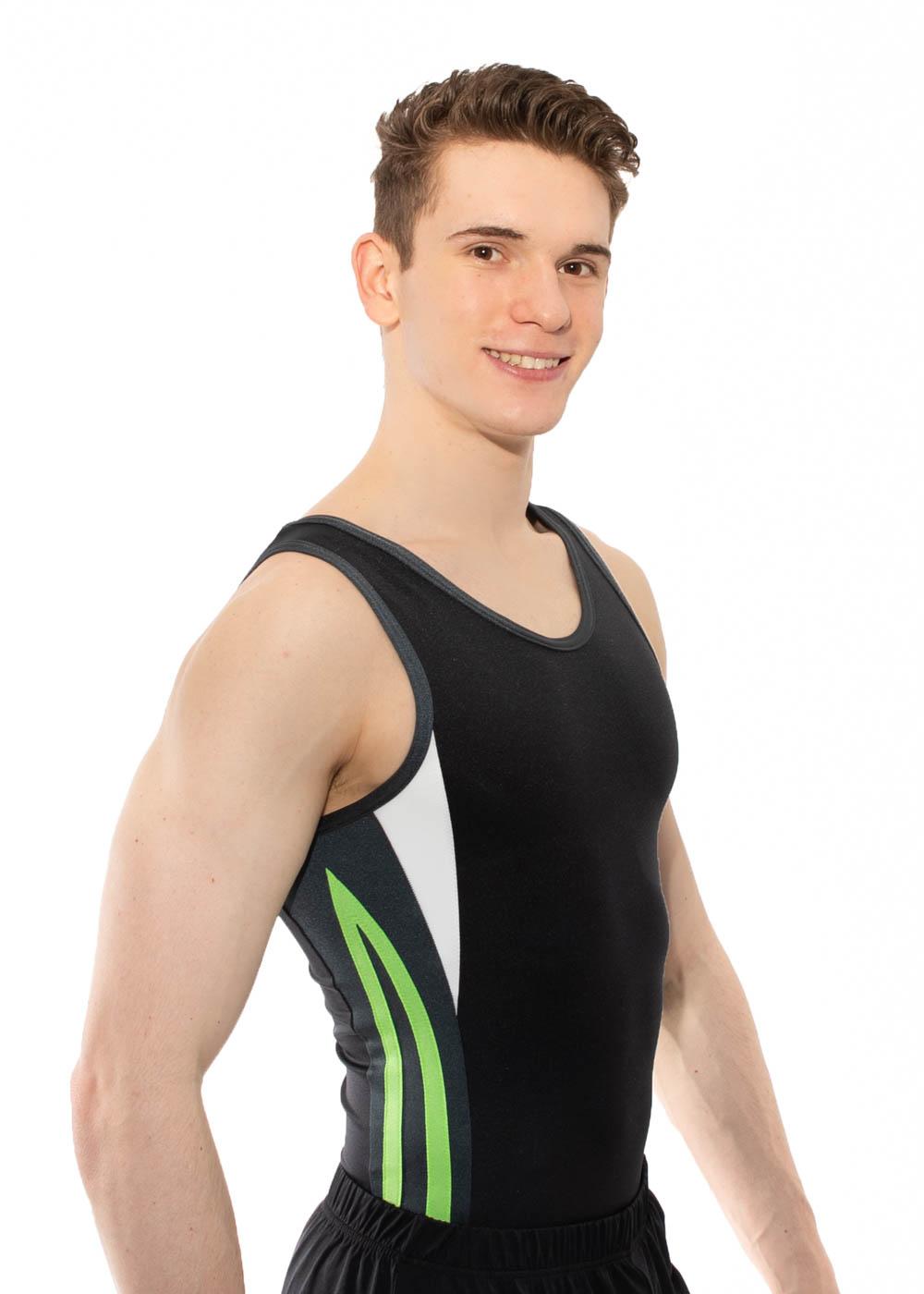 LUTHER - BV491:- Grey and White leotard with Flo green details - A Star ...