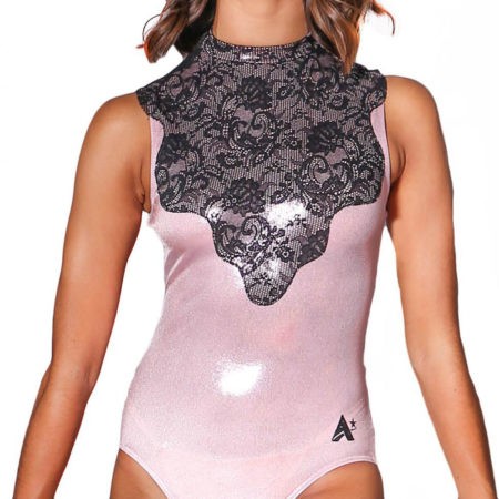 NIAMH Z73 BABY PINK AND lace leotard