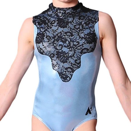 NIAMH Z73 Baby blue shimmer with lace leotard 1