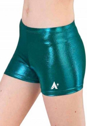 P S44 Ladies teal shimmer shorts