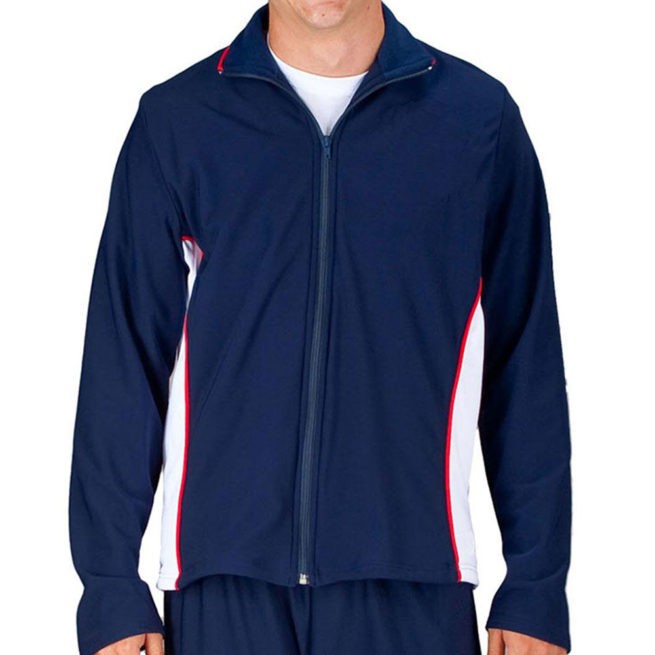 TS12B NAVY WHITE AND RED MENS GYMNASTOCS TRACKSUIT JACKET