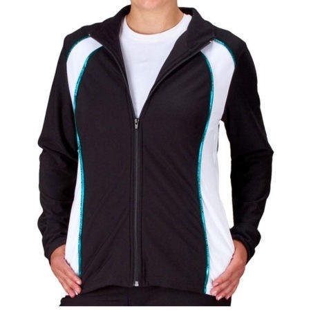 TS15 Black White and Blue tracksuit ladies for gymnastics