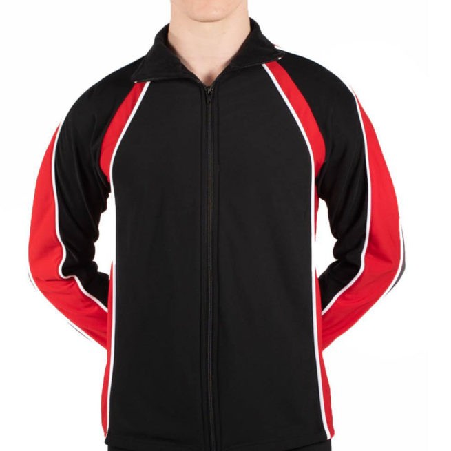 TS19B Mens Black and Red sports tracksuit jacket