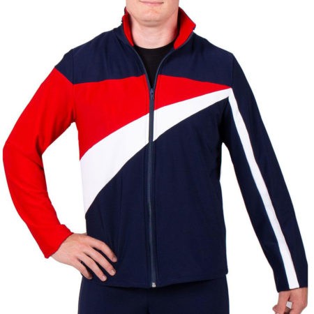 TS20B Navy Red and White mens striking Tracksuit jacket sports top