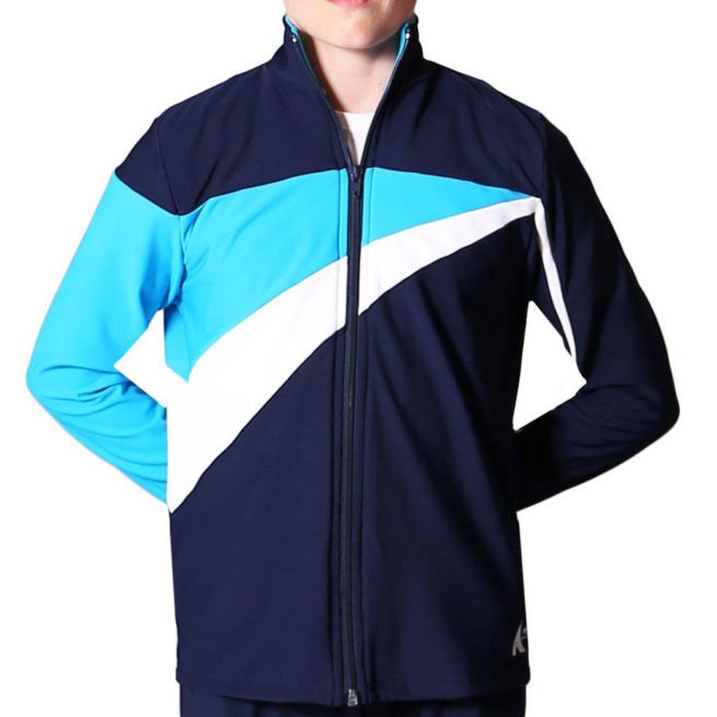 TS20B Navy White and Blue tracksuit jacket for gymnastics sport jacket