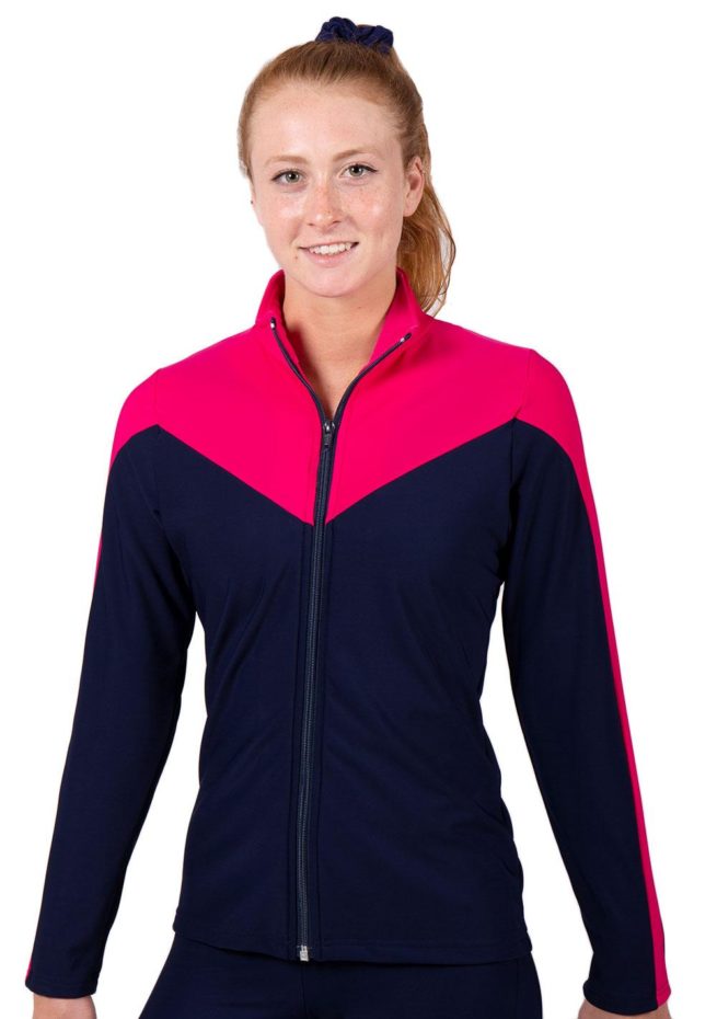 TS55 Navy and Pink female tracksuit jacket 1