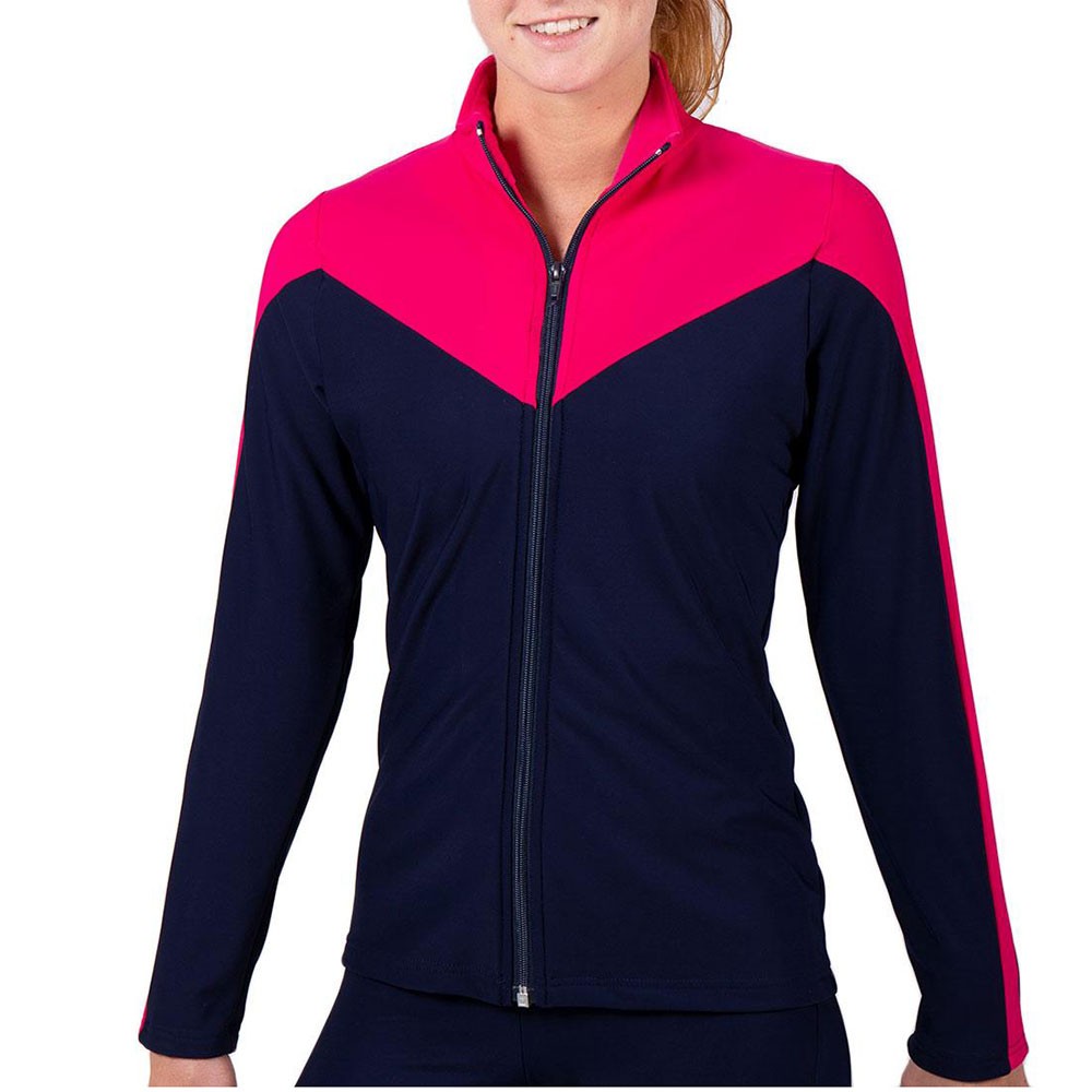 TS55 Tracksuit Jacket: in Navy and Dark Pink - A Star Leotards