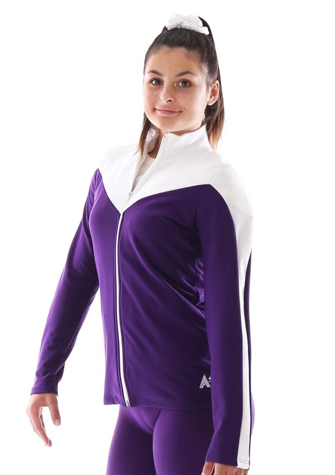 TS55 Purple and white tracksuit jacket side