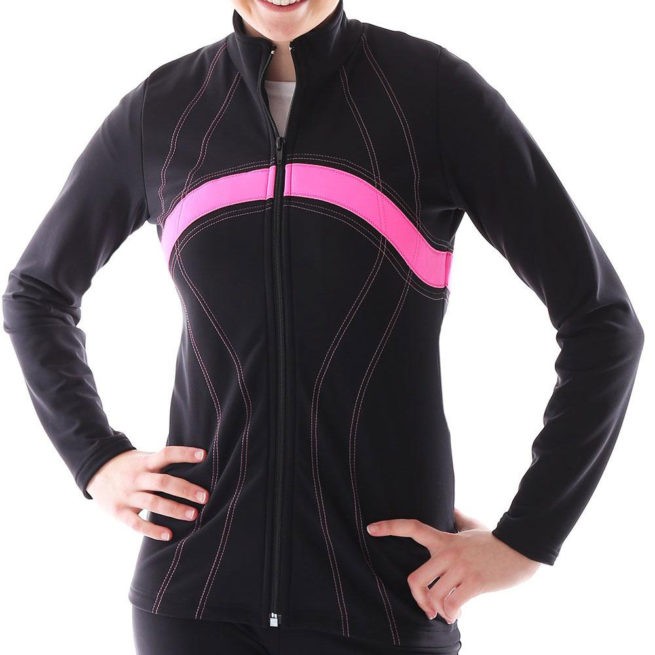 TS60 black and pink ladies tracksuit jacket for gymnastics