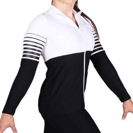 TS63 Black White monochrome tracksuit jacket for gymnastics