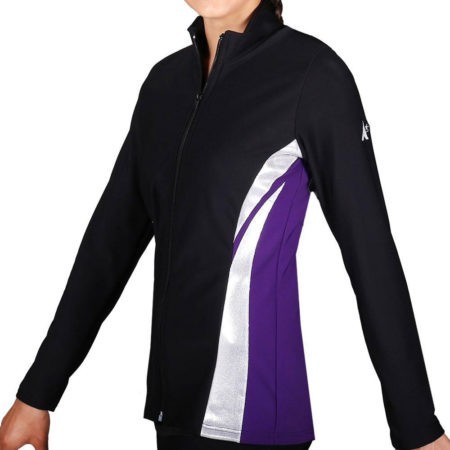 TS64 Black Purple and silver girls tracksuit jacket