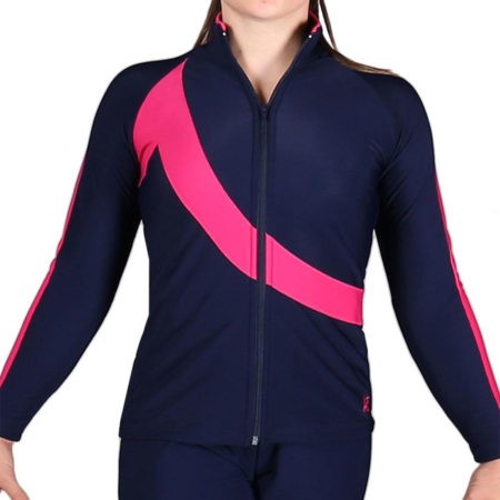 TS65 Navy and pink gymnastics tracksuit jacket
