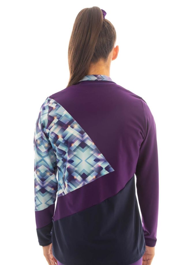 TS70 Purple Tracksuit Jacket with Patterned Design back