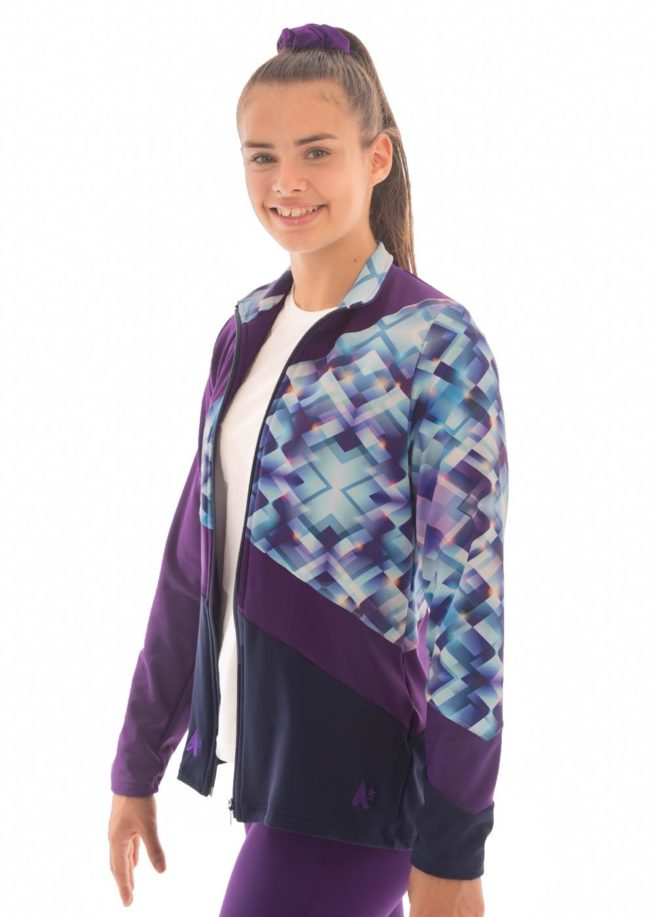 TS70 Purple Tracksuit Jacket with Patterned Design side