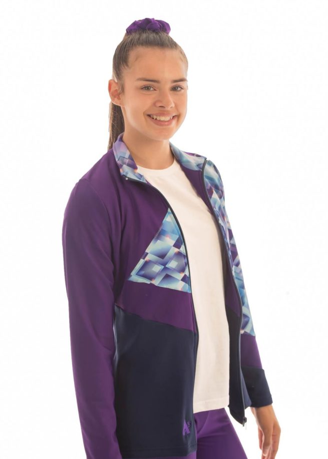 TS70 Purple Tracksuit Jacket with Patterned Design side1