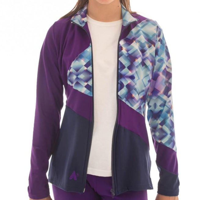 TS70 Purple Tracksuit Jacket with Patterned detail sports jacket