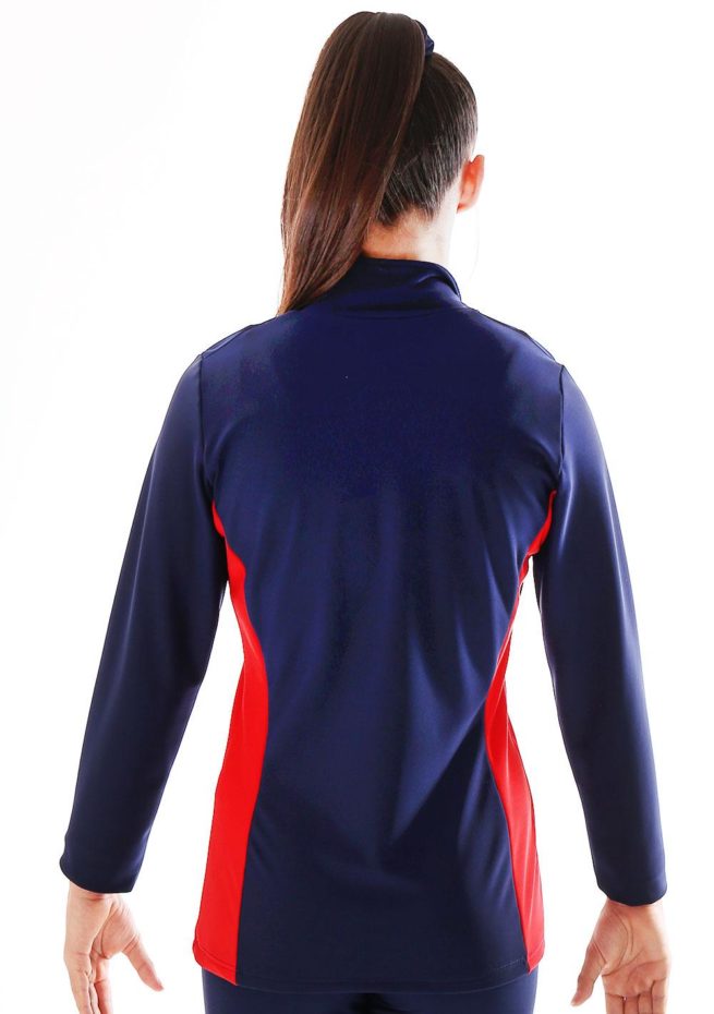TS72 Red and navy tracksuit jacket with union jack print back