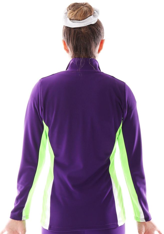 ts57 purple and flo green tracksuit jacket ladies back