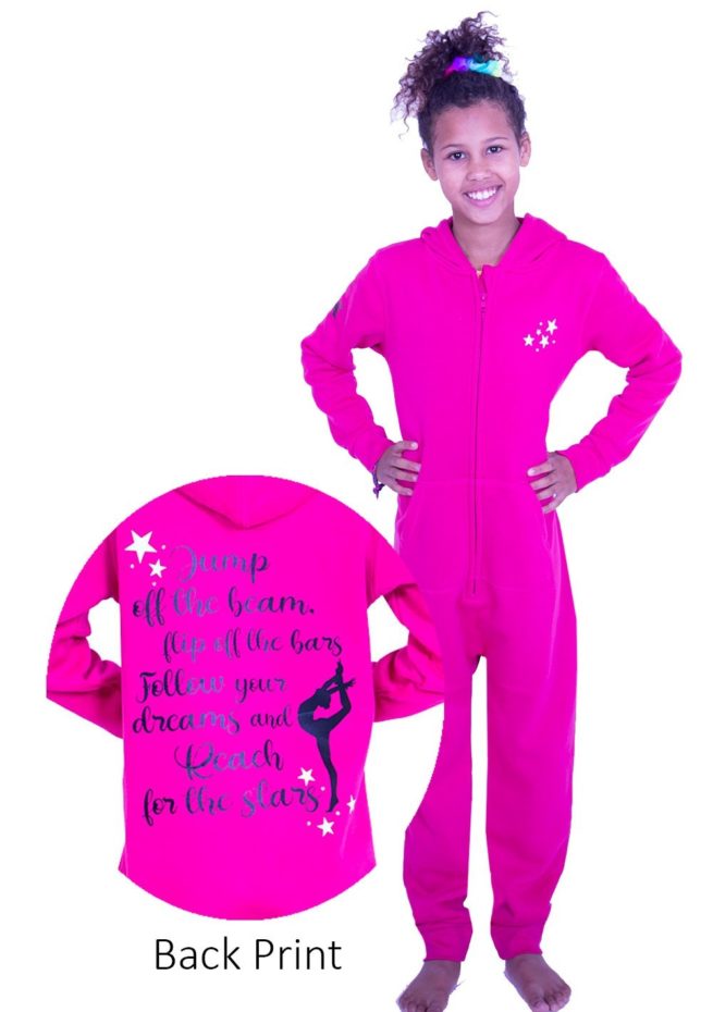 PTO 05 JOTB pink girls gymnastics personalised onesie