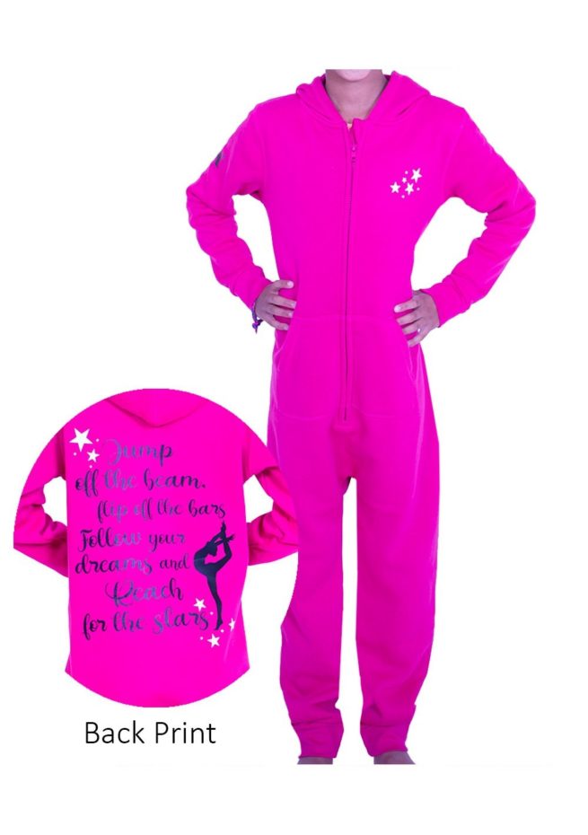 PTO 05 JOTB pink onesie with gymnastics print