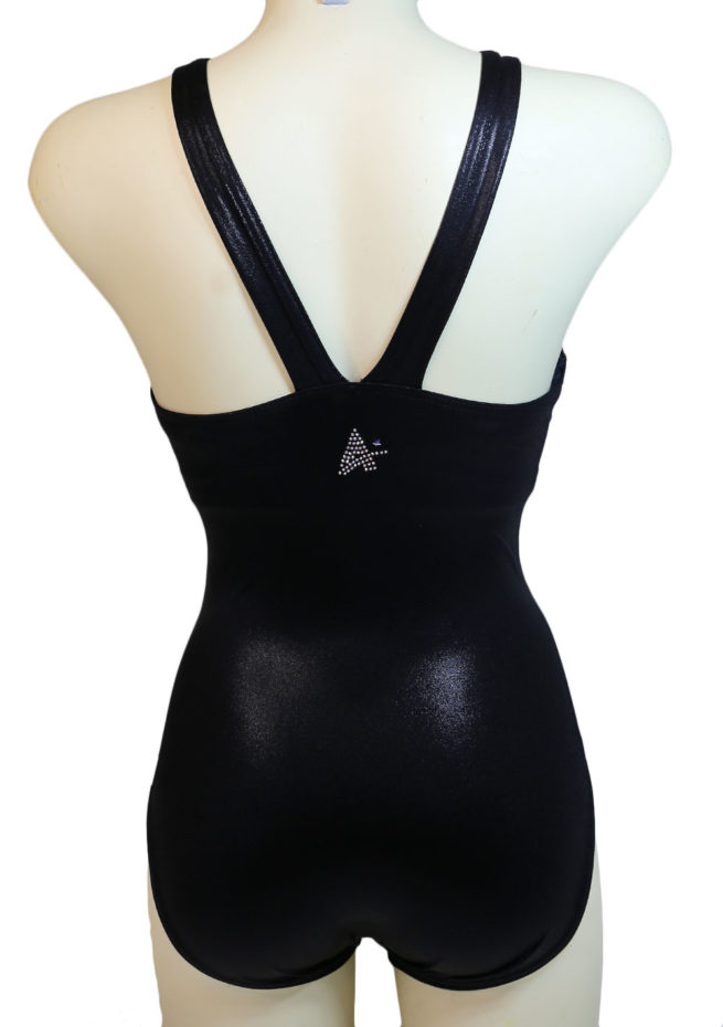 sleeveless fancy open back gym competition leotard