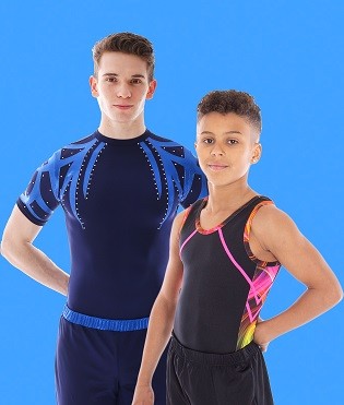 Boys Gymnastics Leotard Gym Shorts Acro Tap Black Dance Razzledazzle MADE IN UK 