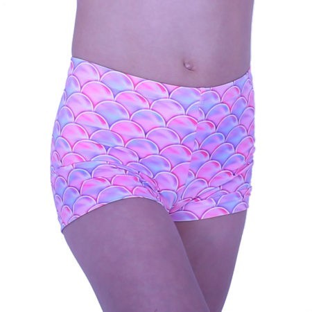 Girls mermaid pattern shorts pink and blue trainign shorts