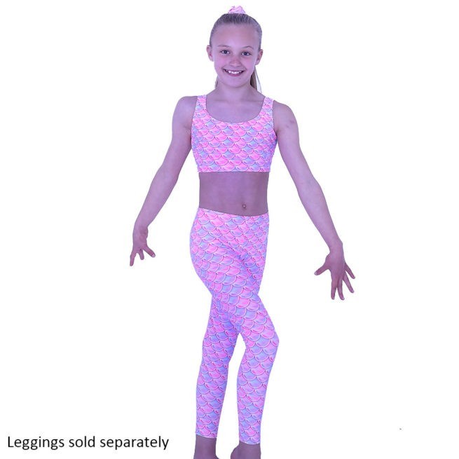 Mermaid crop top and leggings for gymnastics