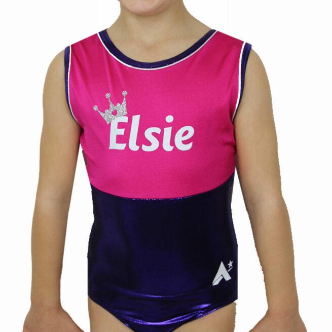 named girls gymnastics leotard pink and purple main