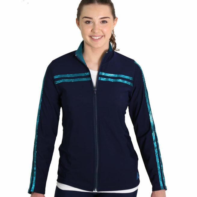 Navy striped tracksuit front