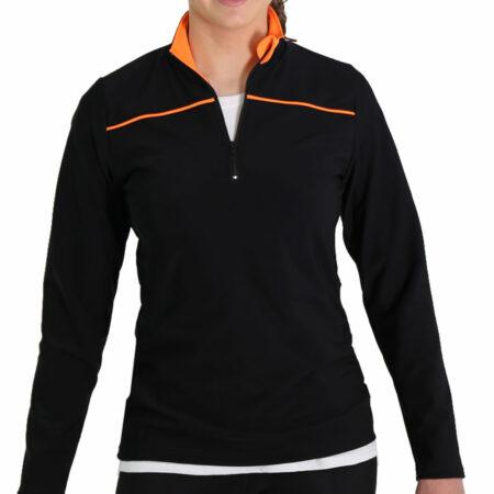 black and orange half zip tracksuit jacket main