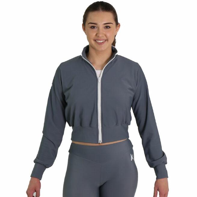 grey cropped sport jacket front