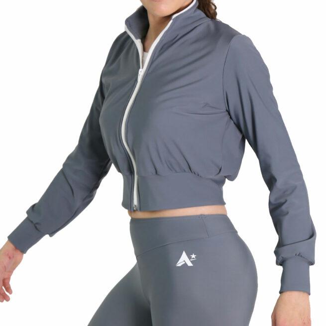 grey cropped sport jacket side
