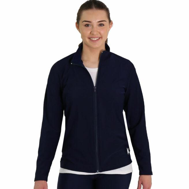 navy zipped jacket front