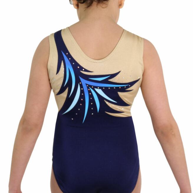 printed ombre flower acro competition leotard back