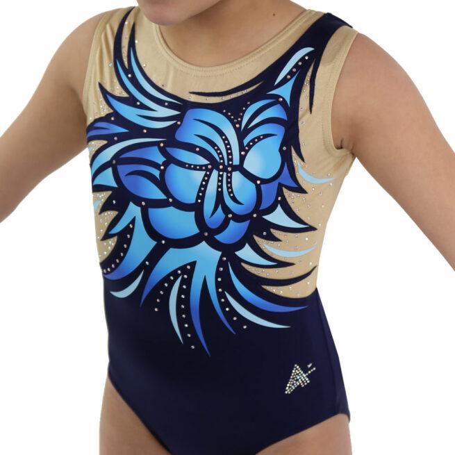 printed ombre flower acro competition leotard main