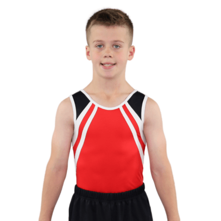 red white black lycra leotard boys gymnastics leotard (4)