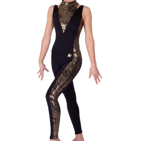 black and gold catsuit high neck main