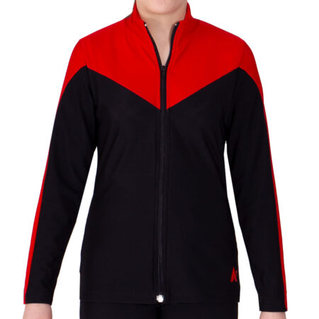 black red girls tracksuit jacket main