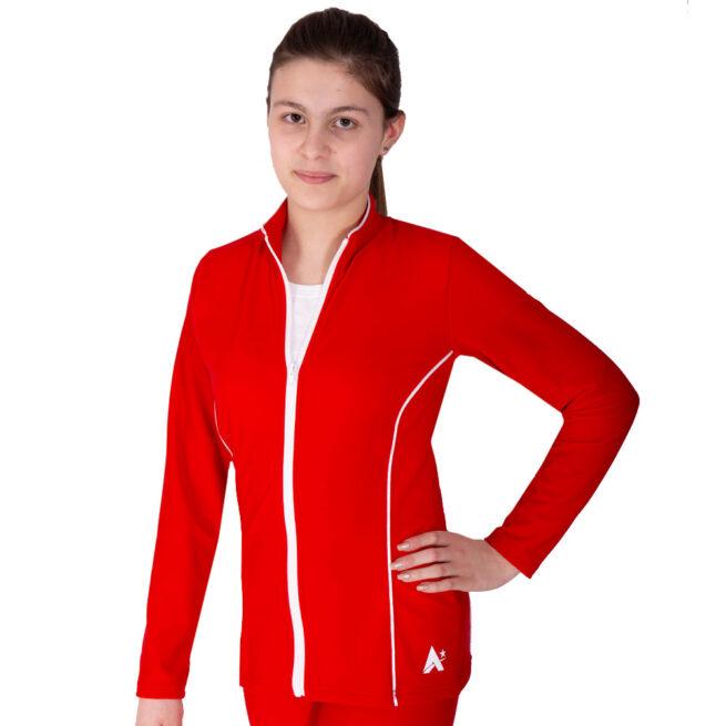 red ts12 jacket side tracksuit ladies