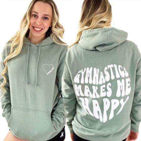 Green hoodie front and back
