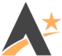 Grey and Peach A Star logo
